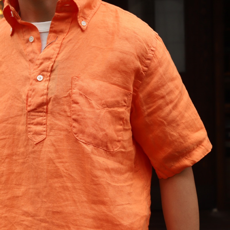 SOUTIENCOL ReMake Polo H Orange CANCLINI LINEN /ƥ󥳥  ᥤݥ  Ⱦµ