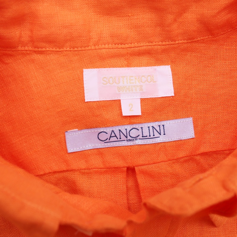 SOUTIENCOL ReMake Polo H Orange CANCLINI LINEN /ƥ󥳥  ᥤݥ  Ⱦµ