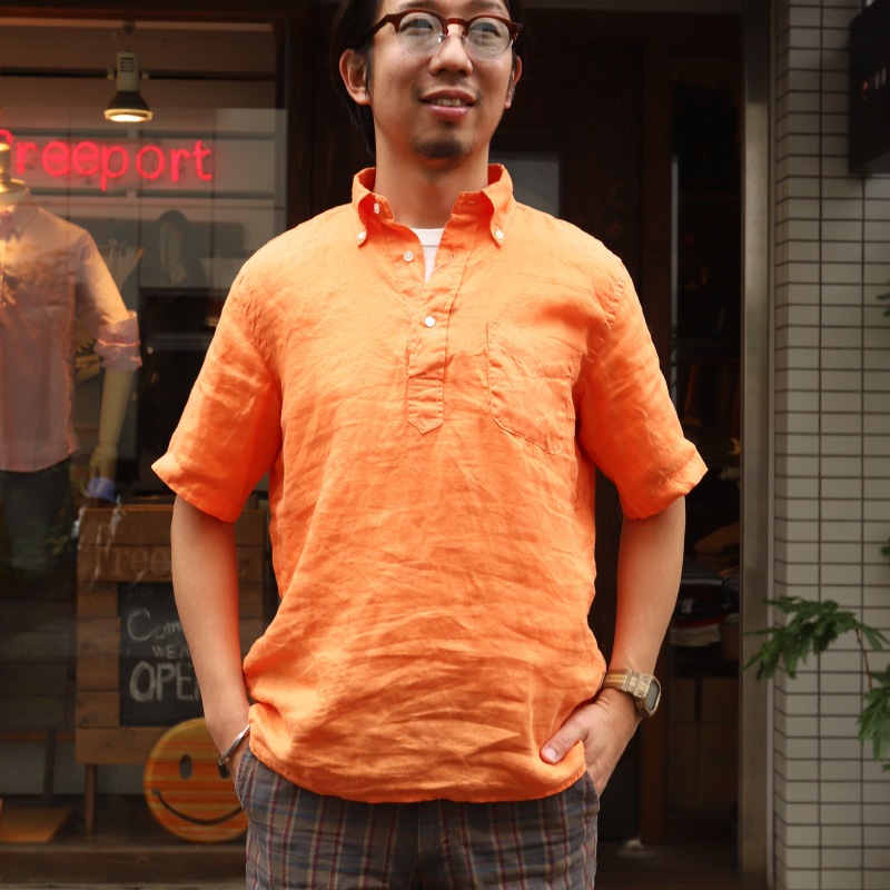 SOUTIENCOL ReMake Polo H Orange CANCLINI LINEN /ƥ󥳥  ᥤݥ  Ⱦµ