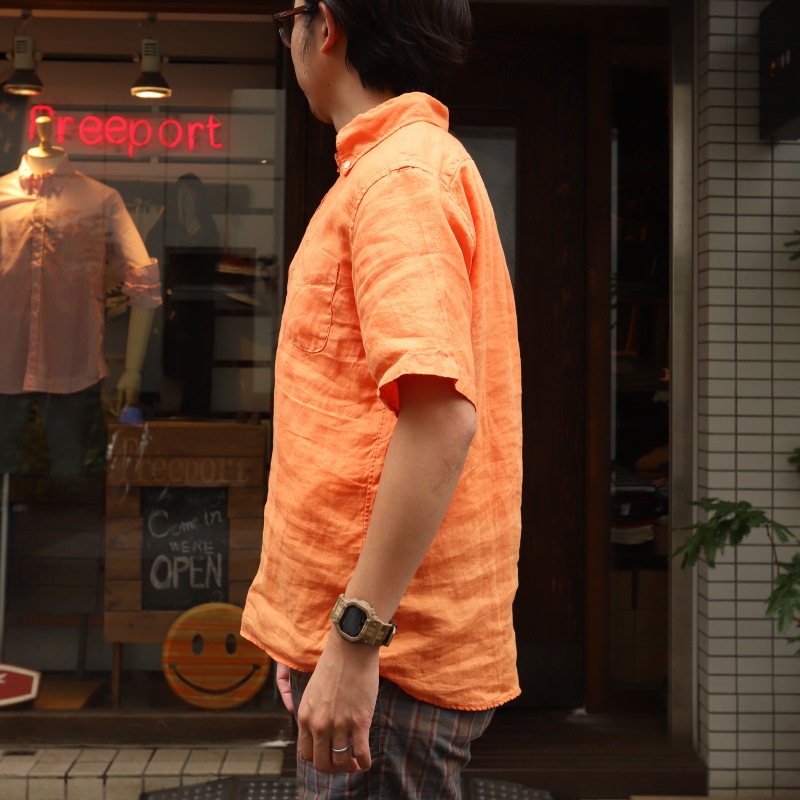 SOUTIENCOL ReMake Polo H Orange CANCLINI LINEN /ƥ󥳥  ᥤݥ  Ⱦµ