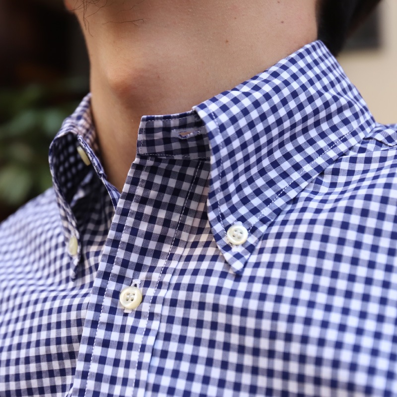 WORKERS/������� Modified BD Shirt Thomas Mason Blue Gingham