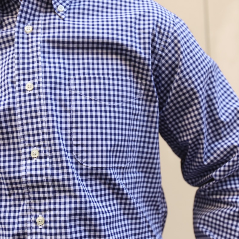 WORKERS/������� Modified BD Shirt Thomas Mason Blue Gingham