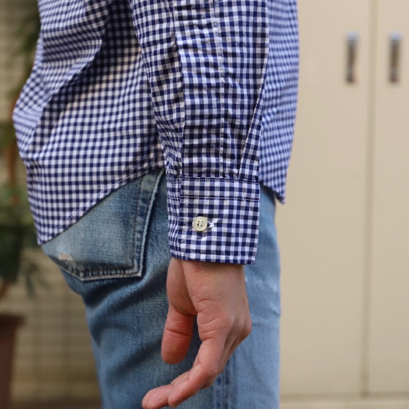 WORKERS/������� Modified BD Shirt Thomas Mason Blue Gingham