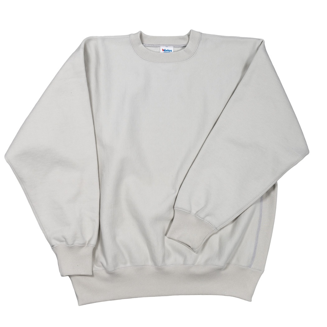WORKERS/������� Trico Tag Sweat, Crew, White Grey