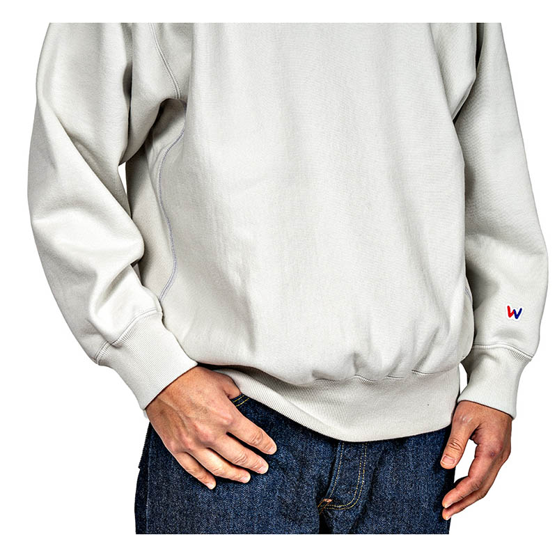 WORKERS/������� Trico Tag Sweat, Crew, White Grey