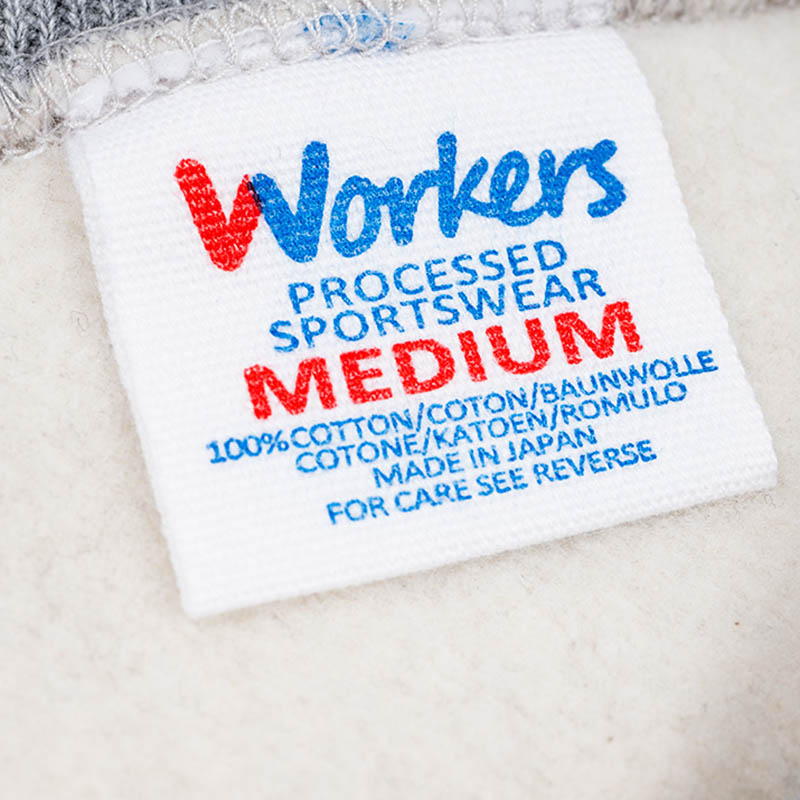 WORKERS/������� Trico Tag Sweat, Crew, White Grey