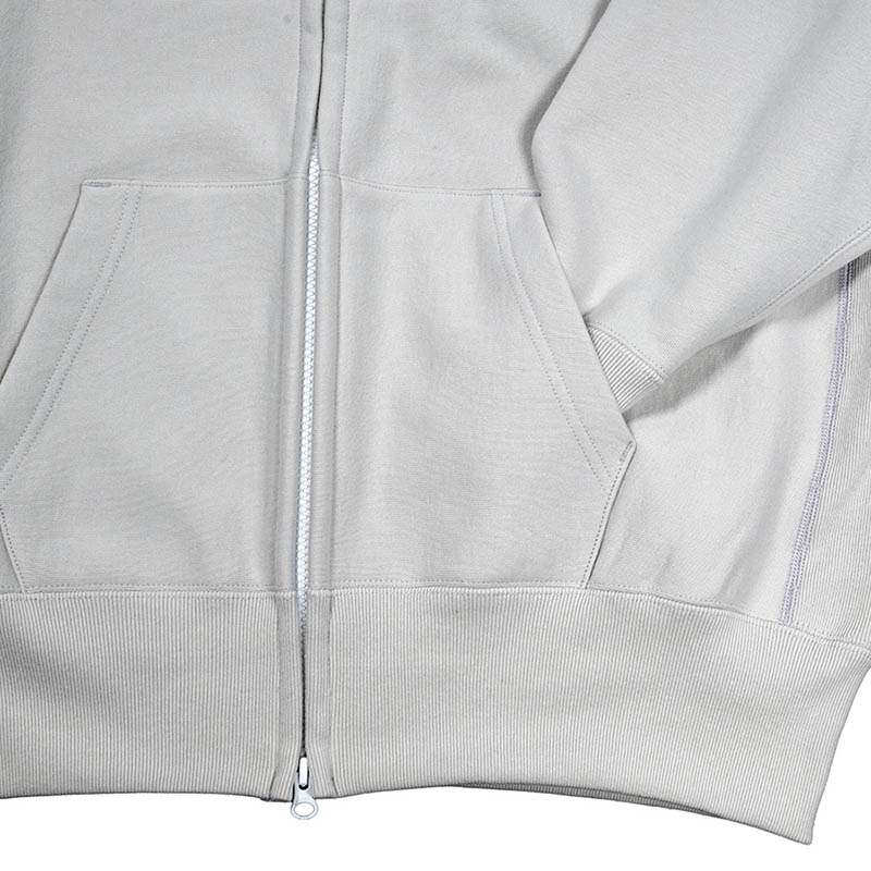 WORKERS/���������Trico Tag Sweat, Full Zip Parka, White Grey