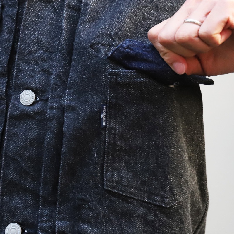 WORKERS 13.75oz Right Hand BLACK Denim Jacket 1st Model/������� G�����