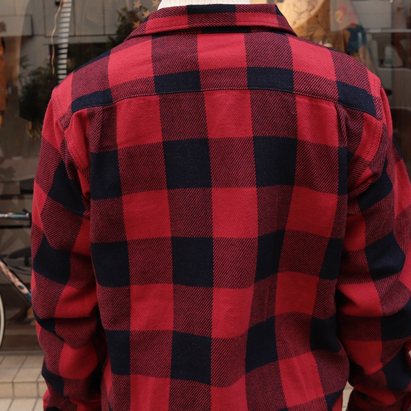 WOKERS/������� Flannel Open Collar Shirt
