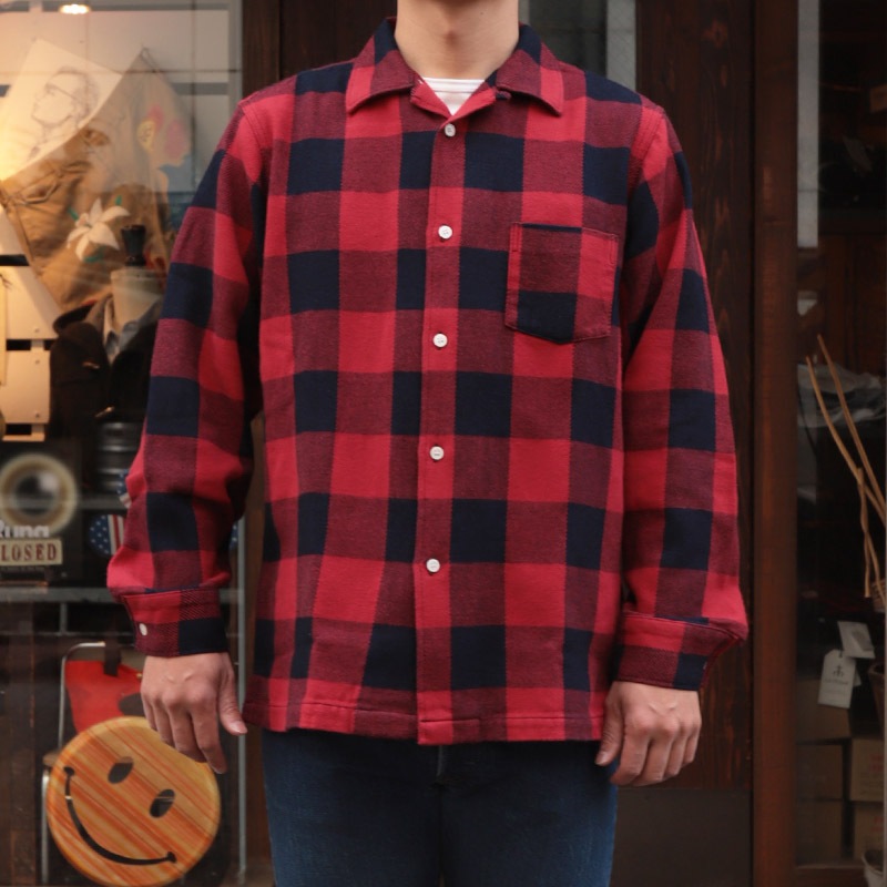 WOKERS/������� Flannel Open Collar Shirt