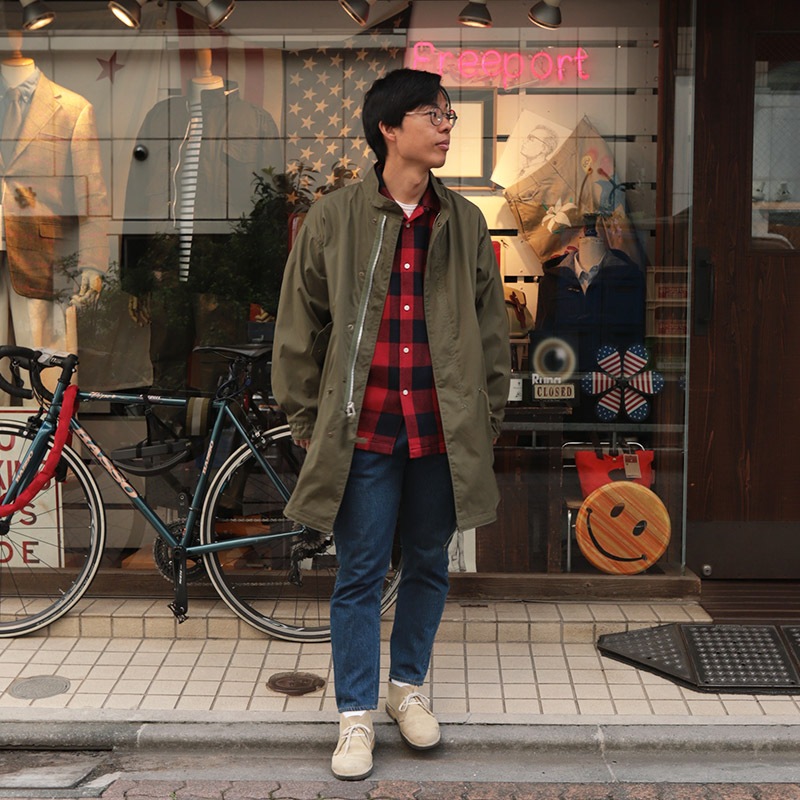 WOKERS/������� Flannel Open Collar Shirt