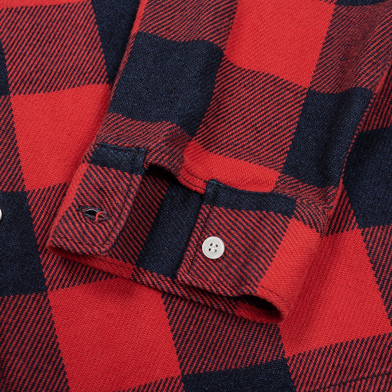 WOKERS/������� Flannel Open Collar Shirt