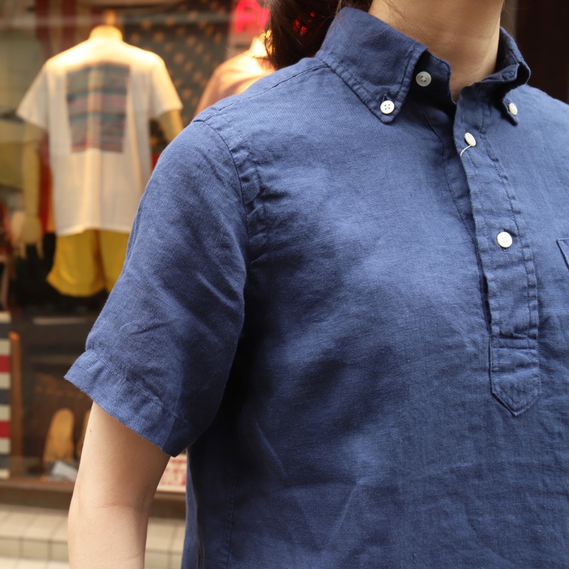 SOUTIENCOL ReMake Polo H Lady Navy CANCLINI LINEN ������/���ƥ����󥳥�  ��ᥤ���ݥ�  Ⱦµ ��ǥ�����