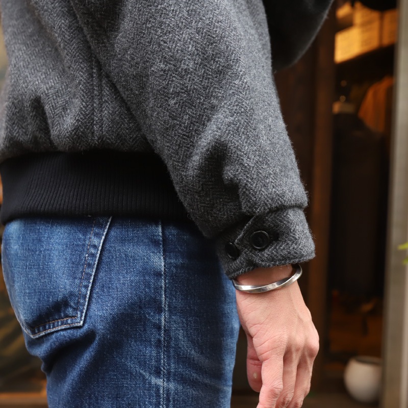 WORKERS/���������Harrington Jacket Grey Herringbone