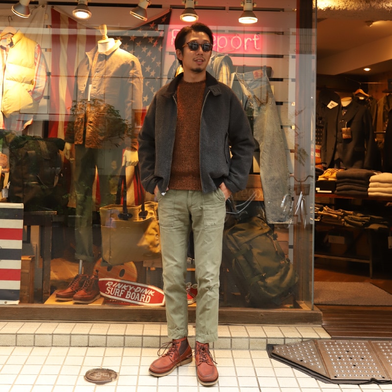 WORKERS/���������Harrington Jacket Grey Herringbone