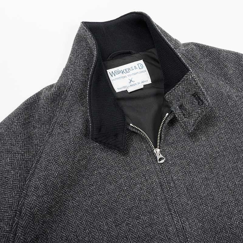 WORKERS/���������Harrington Jacket Grey Herringbone