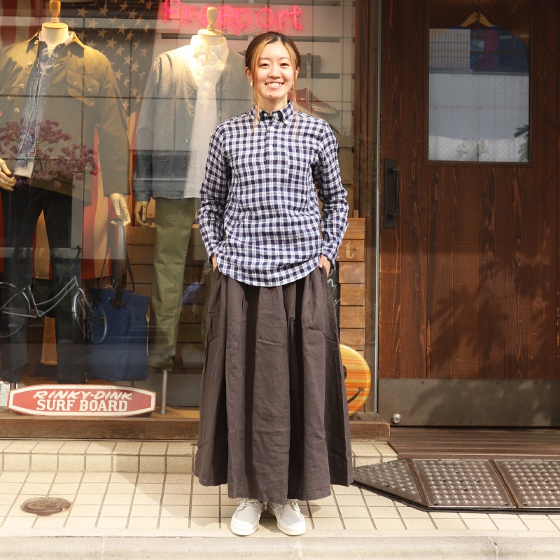 SOUTIENCOL/���ƥ����󥳥� RE-MAKE POLO CANCLINI LINEN BLUE CHECK ��ᥤ���ݥ�