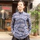 SOUTIENCOL/���ƥ����󥳥� RE-MAKE POLO CANCLINI LINEN BLUE CHECK ��ᥤ���ݥ�