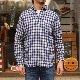 SOUTIENCOL/���ƥ����󥳥� RE-MAKE POLO CANCLINI LINEN BLUE CHECK ��ᥤ���ݥ�