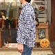 SOUTIENCOL/���ƥ����󥳥� RE-MAKE POLO CANCLINI LINEN BLUE CHECK ��ᥤ���ݥ�