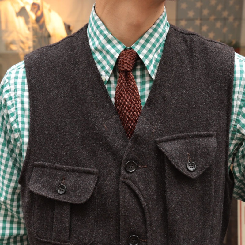 WORKERS/ W&G Vest HerringboneTweed