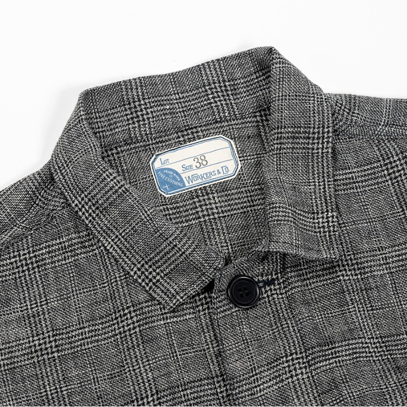 WORKERS/Relax Jacket Glen Check Linen