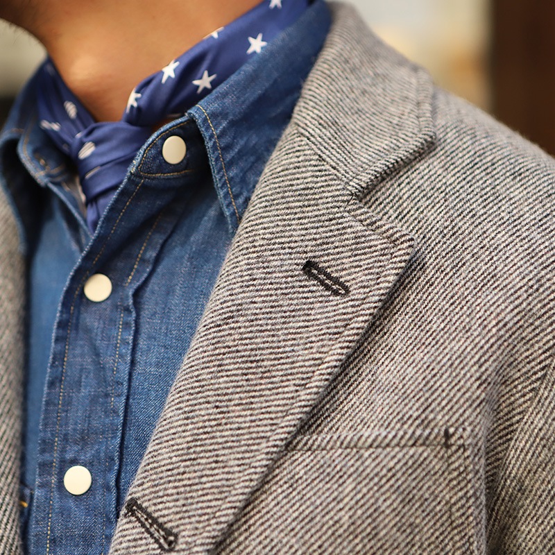 WORKERS/ Maple Leaf Jacket Wool Cotton Serge Grey
