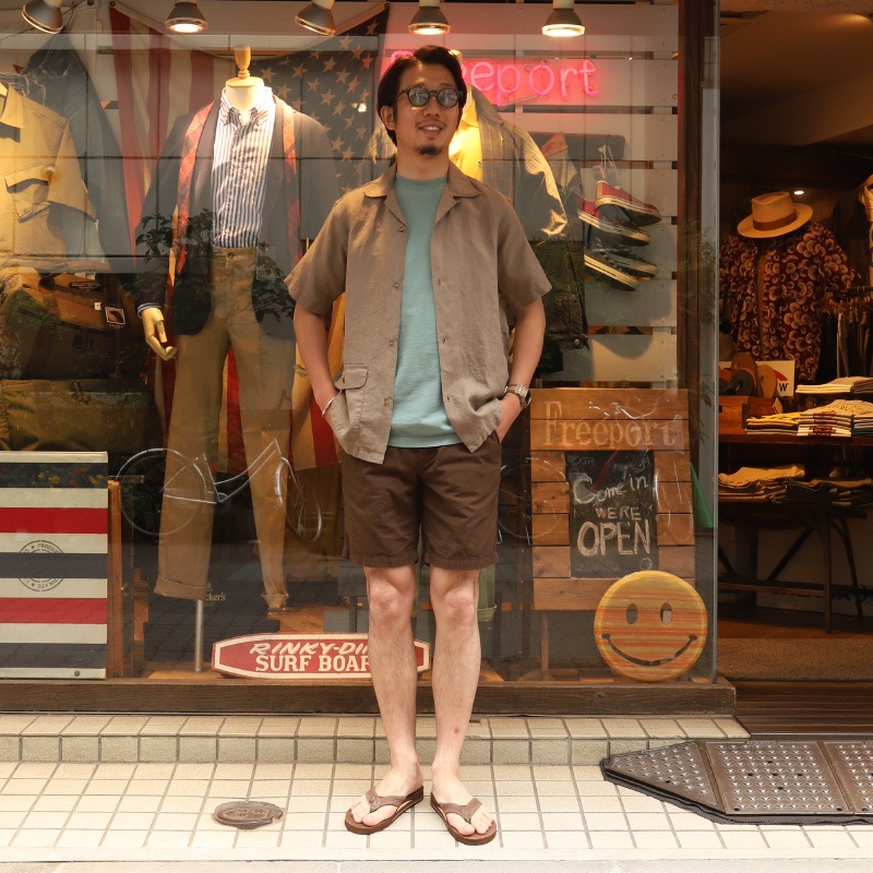 WORKERS/������� Open Collar Shirt