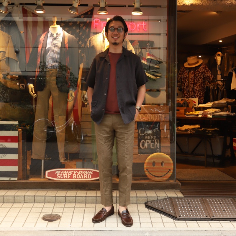 WORKERS/������� Open Collar Shirt