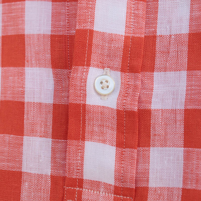 SOUTIENCOL/���ƥ����󥳥� RE MAKE POLO-H CANCLINI OrangeBlockCheck