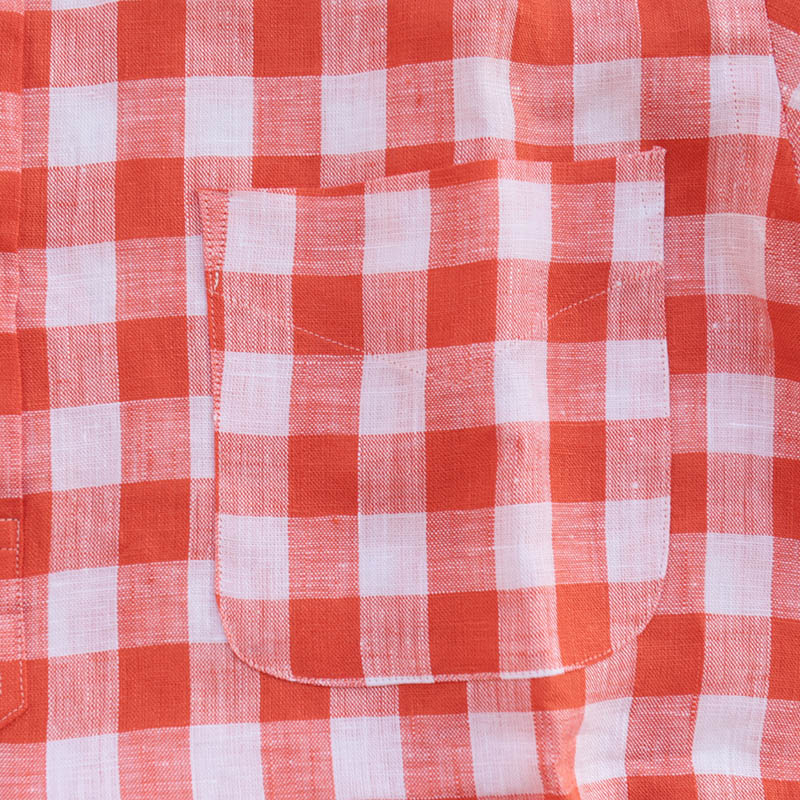 SOUTIENCOL/���ƥ����󥳥� RE MAKE POLO-H CANCLINI OrangeBlockCheck