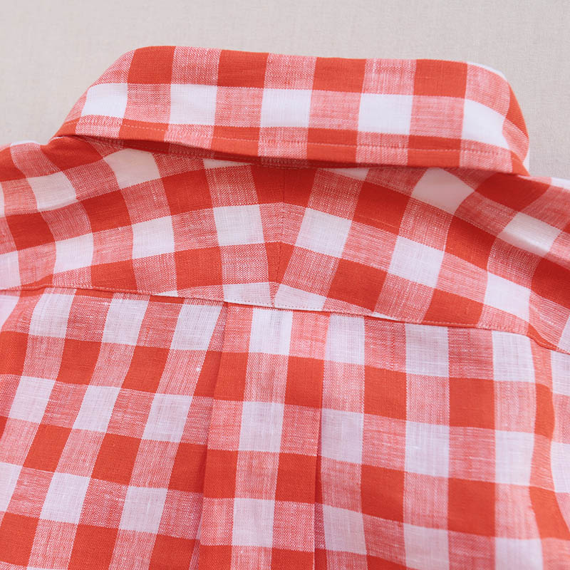 SOUTIENCOL/���ƥ����󥳥� RE MAKE POLO-H CANCLINI OrangeBlockCheck