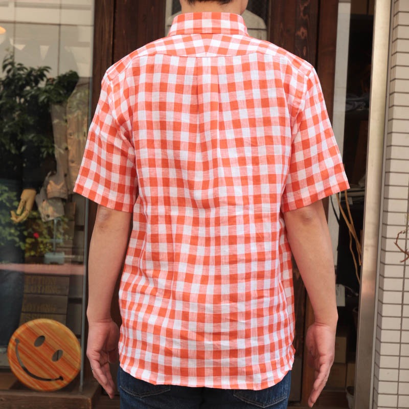 SOUTIENCOL/���ƥ����󥳥� RE MAKE POLO-H CANCLINI OrangeBlockCheck