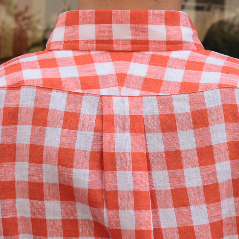SOUTIENCOL/���ƥ����󥳥� RE MAKE POLO-H CANCLINI OrangeBlockCheck