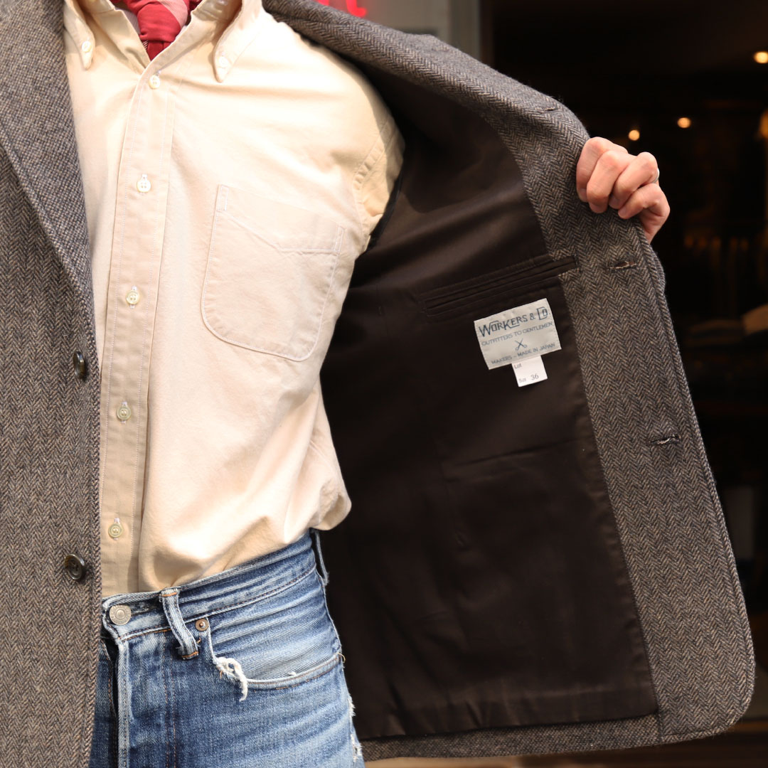 WORKERS Maple Leaf Jacket Brown Psttern Tweed/����������ᥤ�ץ�꡼�ե��㥱�å�