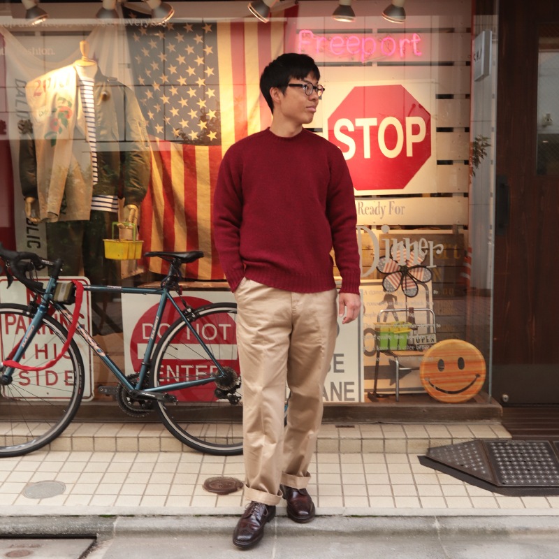 Jamieson's/����ߥ��� CREW NECK SWETER ELBOW PATCH