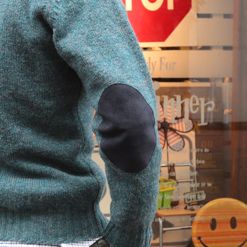 Jamieson's/����ߥ��� CREW NECK SWETER ELBOW PATCH