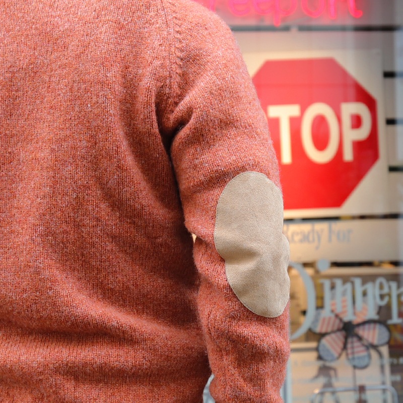 Jamieson's/����ߥ��� CREW NECK SWETER ELBOW PATCH