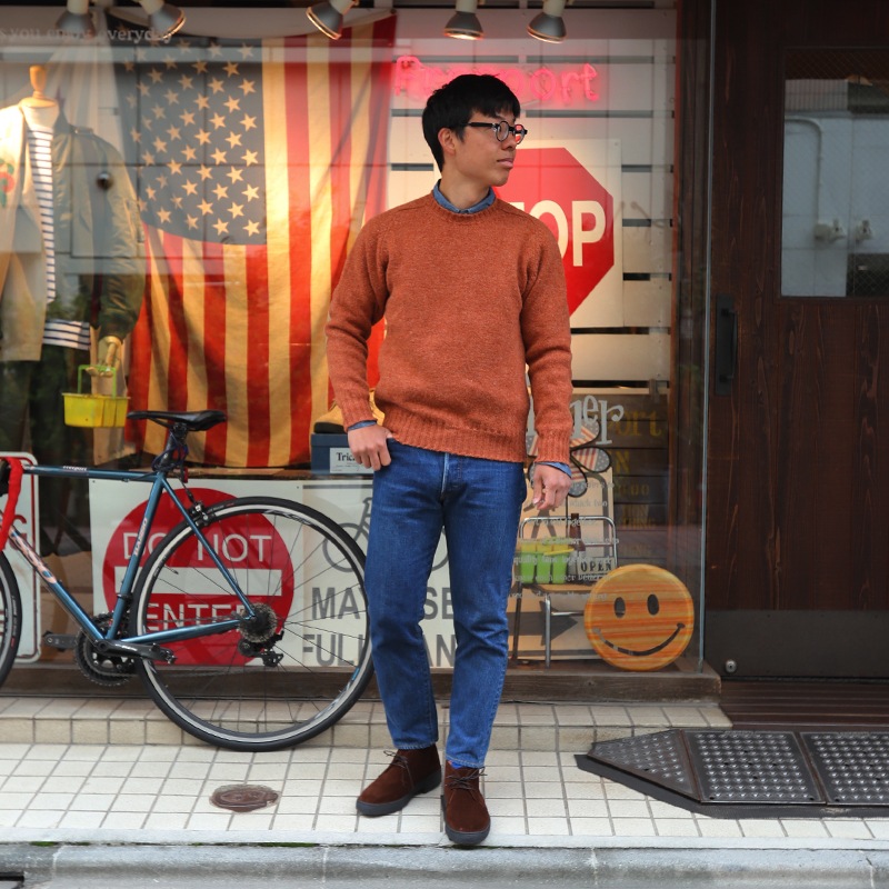 Jamieson's/����ߥ��� CREW NECK SWETER ELBOW PATCH