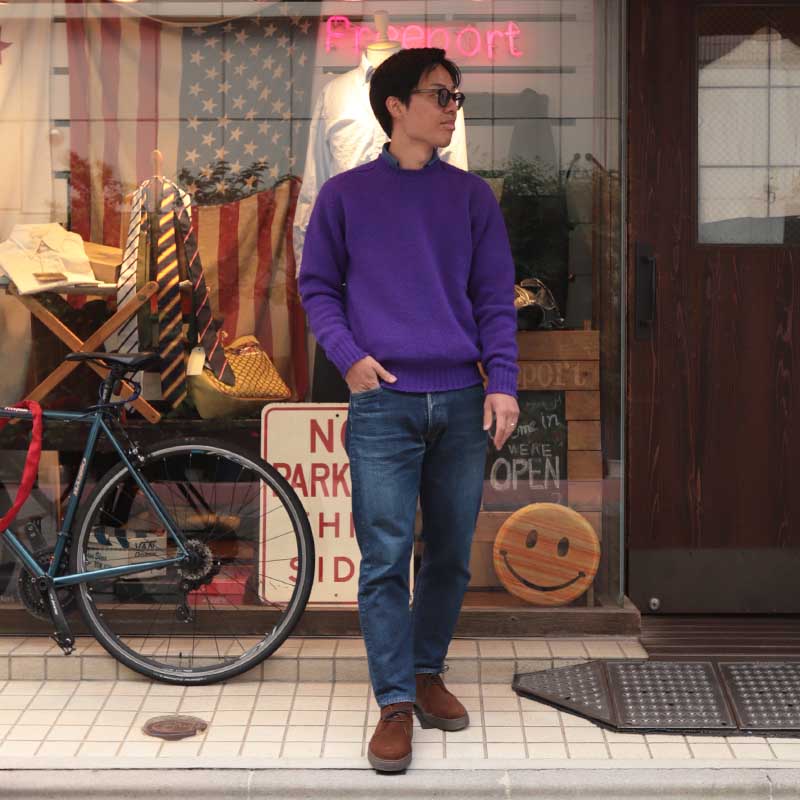 Jamieson's/����ߥ��� CREW NECK SWETER ELBOW PATCH