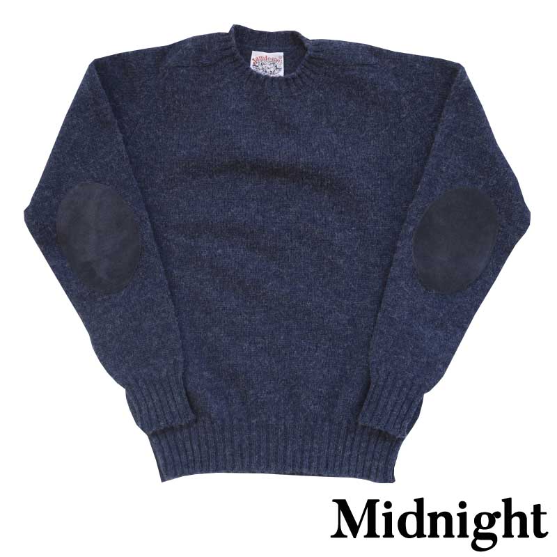 Jamieson's/����ߥ��� CREW NECK SWETER ELBOW PATCH