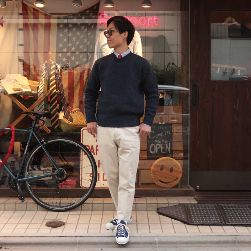 Jamieson's/����ߥ��� CREW NECK SWETER ELBOW PATCH