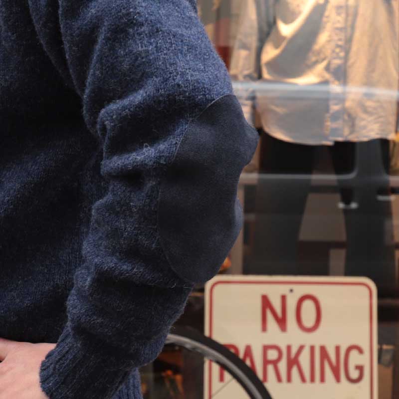 Jamieson's/����ߥ��� CREW NECK SWETER ELBOW PATCH