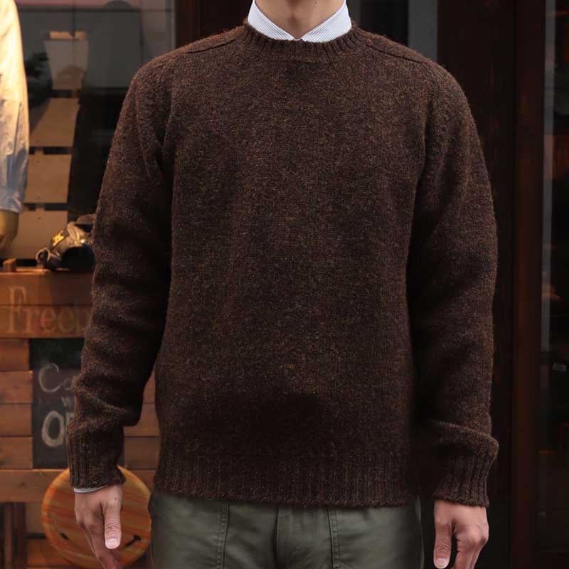 Jamieson's/����ߥ��� CREW NECK SWETER ELBOW PATCH