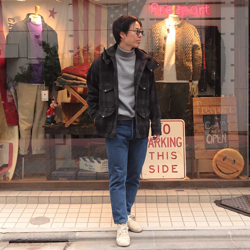 WORKERS/���������Cruiser Jacket WoolMelton Black��Grey