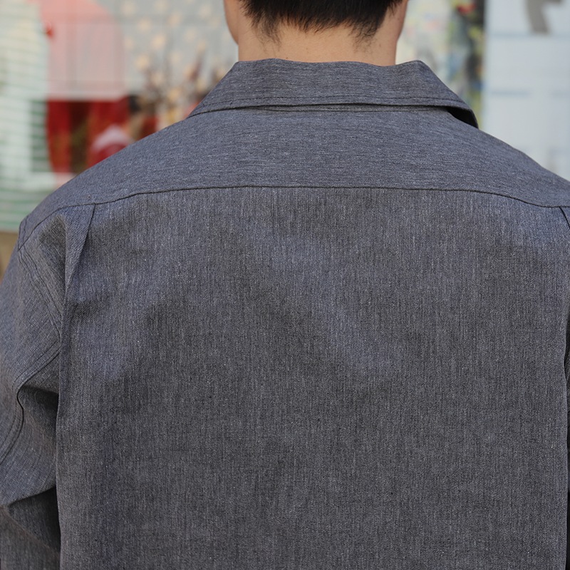 WORKERS/������� Open Collar Shirt Chambray