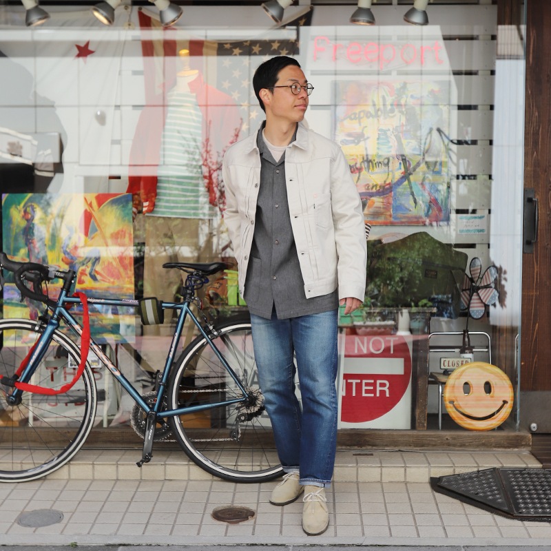 WORKERS/������� Open Collar Shirt Chambray