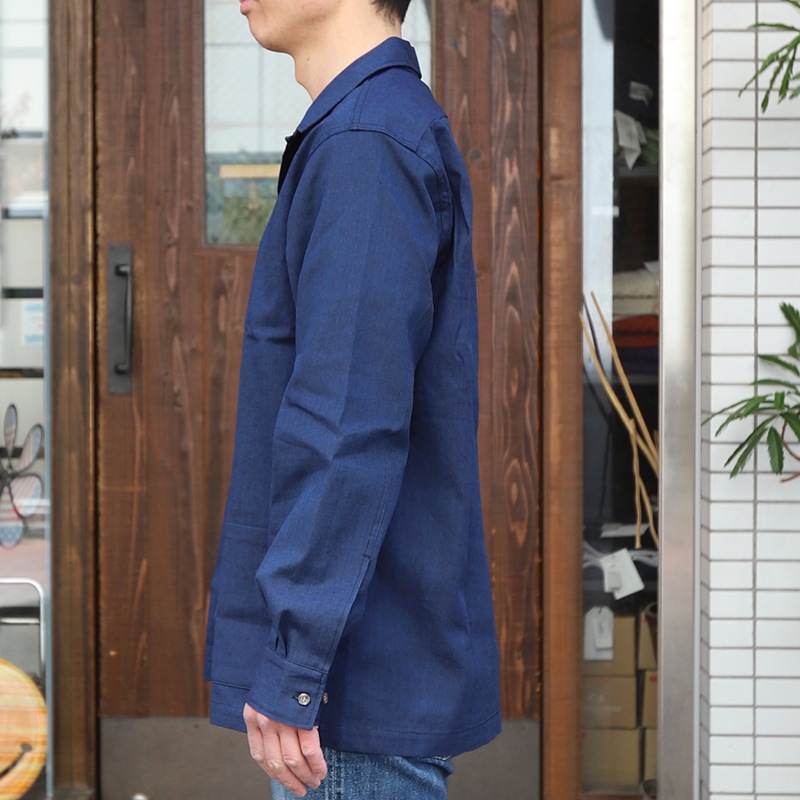 WORKERS/������� Open Collar Shirt Chambray