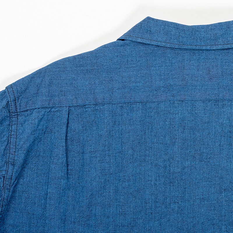 WORKERS/������� Open Collar Shirt Chambray