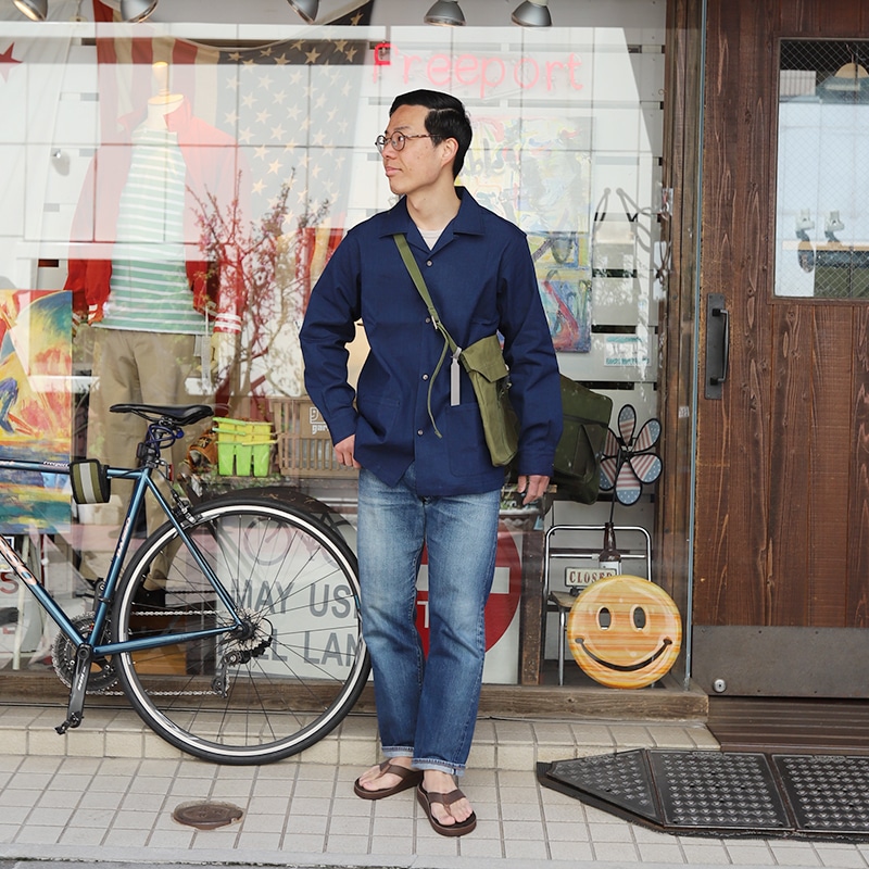 WORKERS/������� Open Collar Shirt Chambray